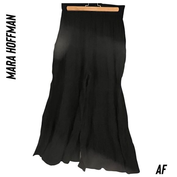 MARA HOFFMAN FULL CIRCLE SHELESEA FLARE PANTS IN BLACK NWT MEDIUM - Picture 5 of 6